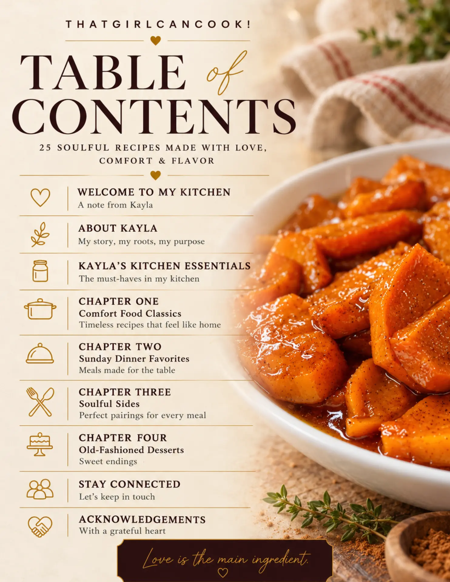 Table of contents page